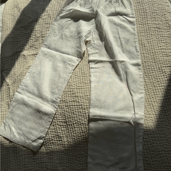 Reformation Linen Drawstring Pants — white - Picture 2 of 4